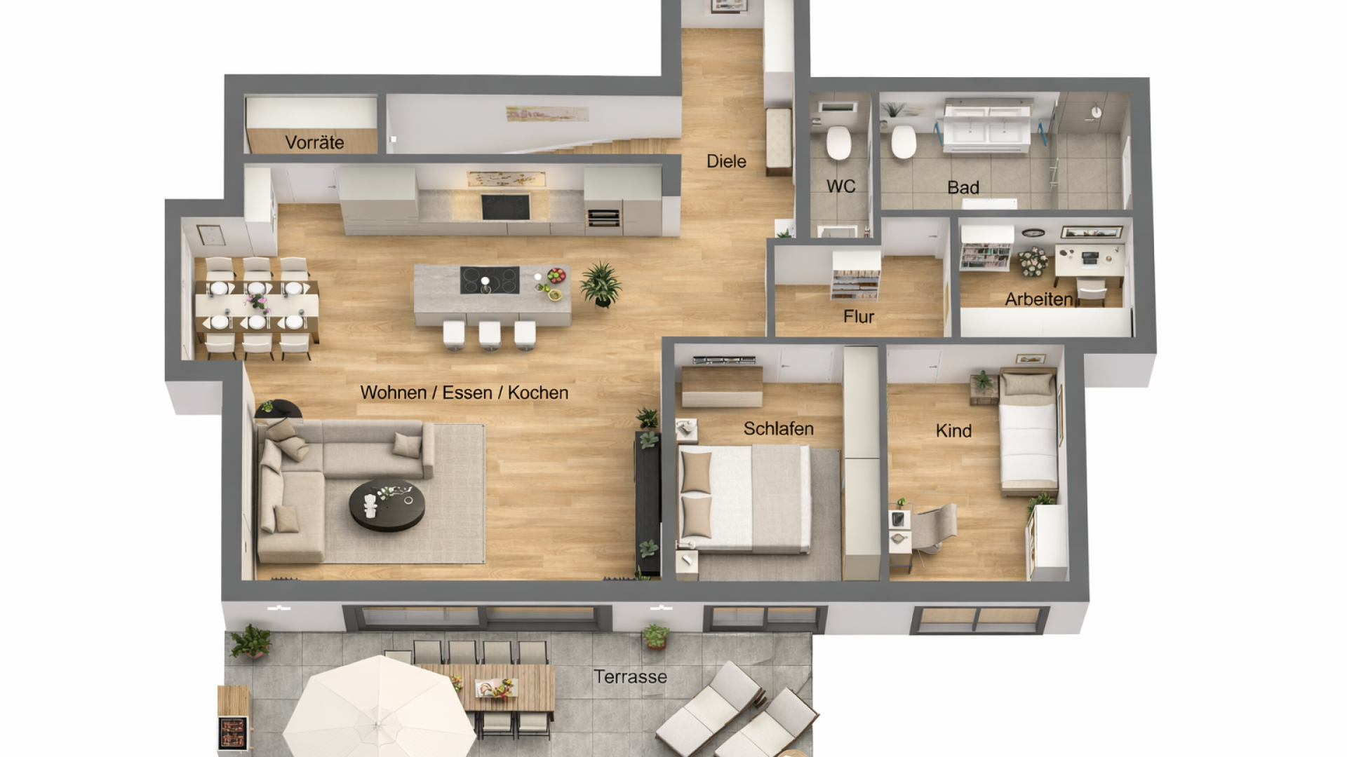 Grundriss EG ohne Garten