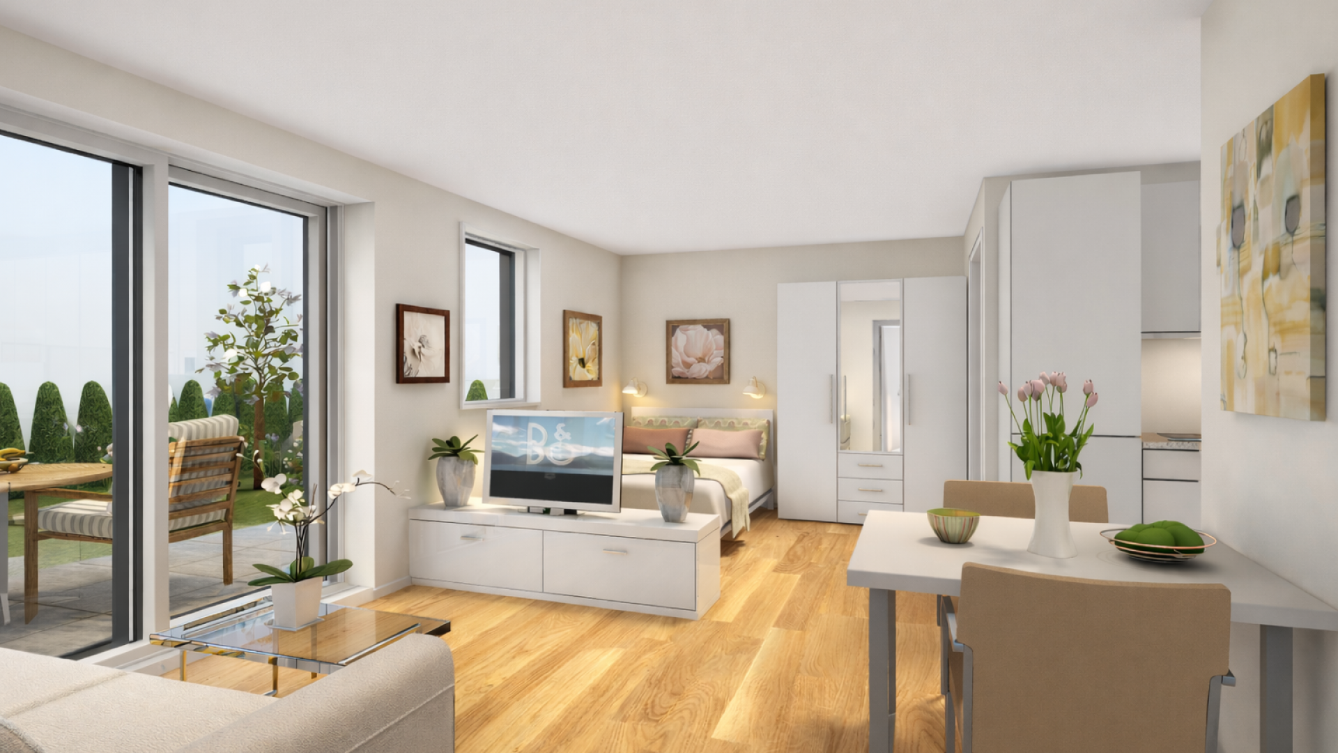 Wohnen Variante 1 Zimmer (unv. Visu)